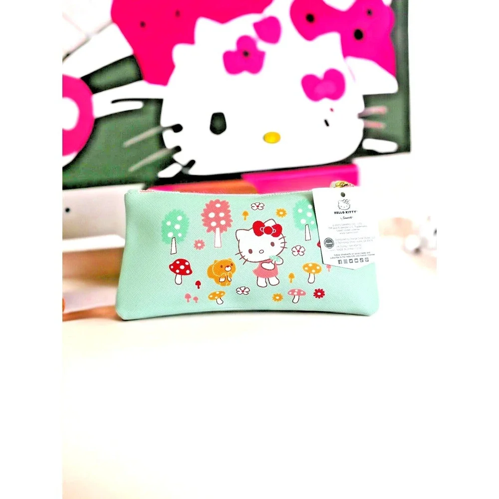Sanrio Hello‎ Kitty School Zipper Mushroom Pencil Pouch - Mint/8.75x4.25